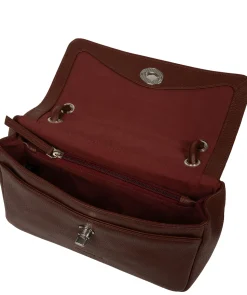 Elka' Chestnut Leather Evening Bag