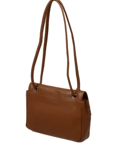 Elka' Rich Tan Leather Evening Bag