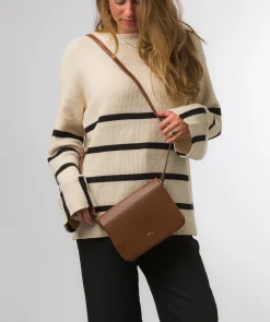 Ella' Chestnut Nappa Leather Cross Body Bag