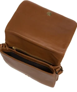 Ella' Chestnut Nappa Leather Cross Body Bag