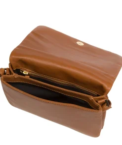 Ella' Oak Nappa Leather Cross Body Bag