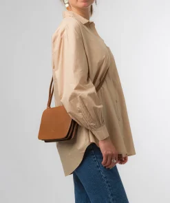 Ella' Oak Nappa Leather Cross Body Bag