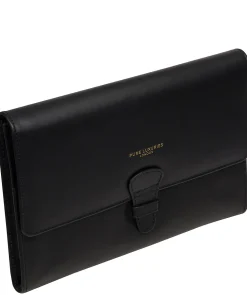 Ellen' Black Leather Travel Wallet