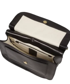 Ellipse' Black Leather Cross Body Bag
