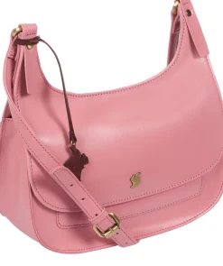 Ellipse' Blush Leather Cross Body Bag