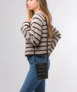 Elouise' Black Nappa Leather Cross Body Phone Bag