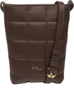 Elouise' Hot Fudge Nappa Leather Cross Body Phone Bag
