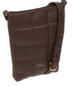 Elouise' Hot Fudge Nappa Leather Cross Body Phone Bag