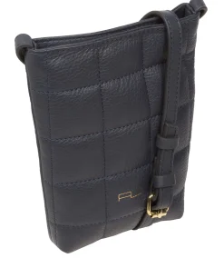 Elouise' Navy Nappa Leather Cross Body Phone Bag