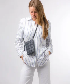 Elouise' Navy Nappa Leather Cross Body Phone Bag
