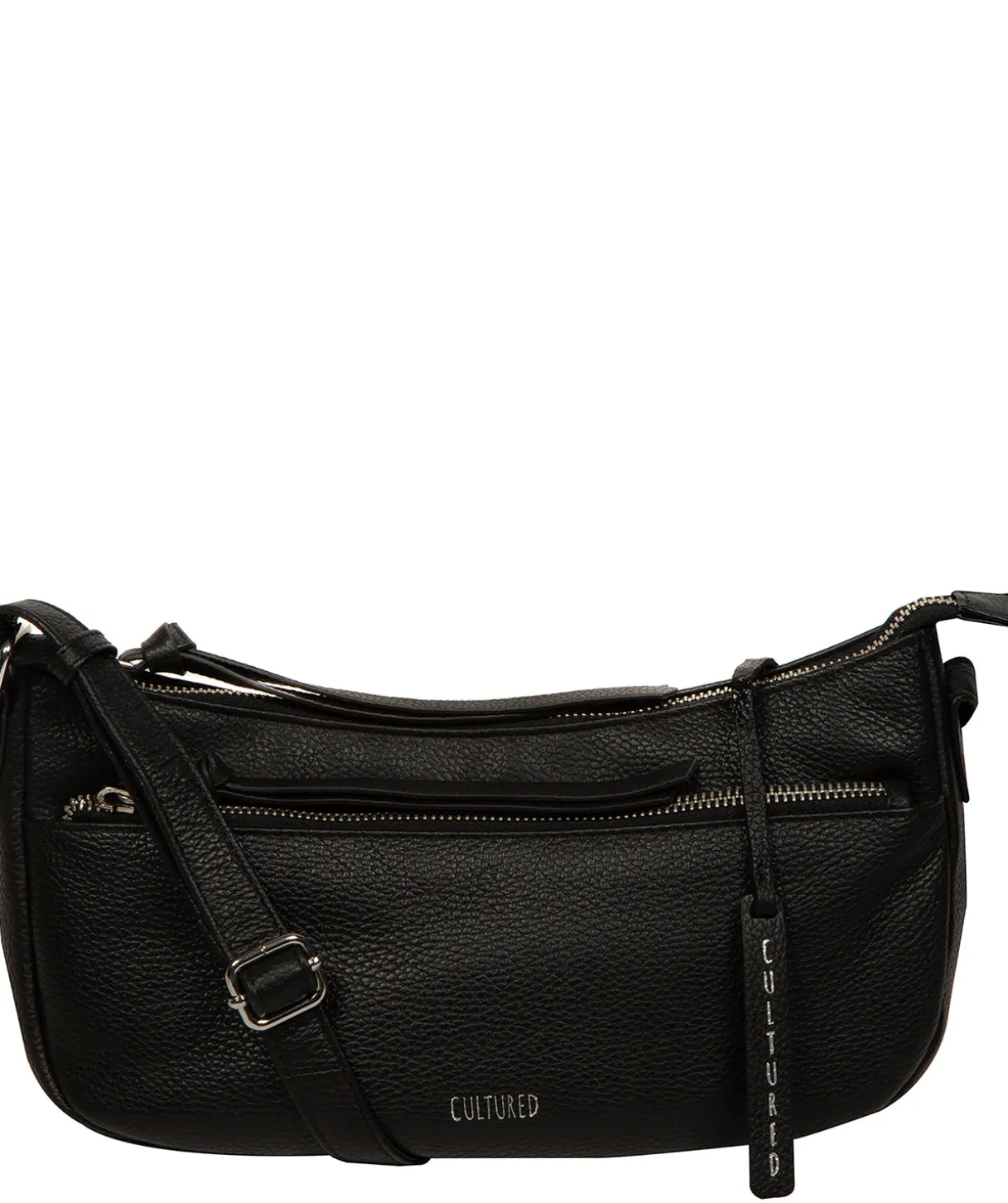 Elowen' Black Leather Cross Body Bag