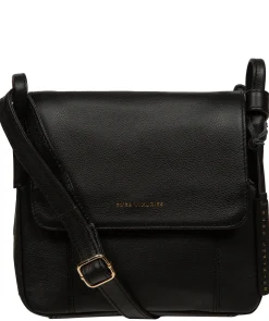 Elston' Black Leather Cross Body Bag