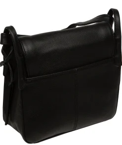 Elston' Black Leather Cross Body Bag