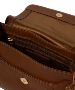 Elston' Tan Leather Cross Body Bag