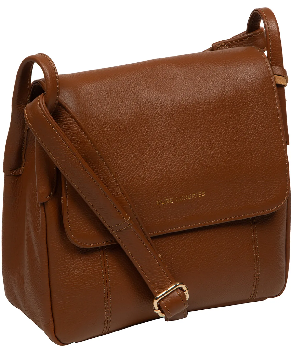 Elston' Tan Leather Cross Body Bag