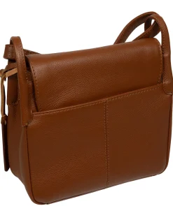 Elston' Tan Leather Cross Body Bag