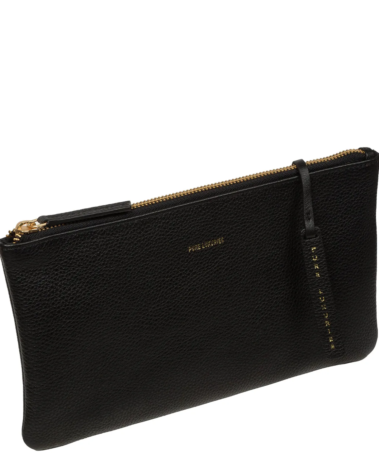 Emalia' Black Leather Clutch Bag