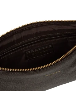 Emalia' Espresso Leather Clutch Bag