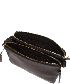 Ember' Black Leather Cross Body Bag