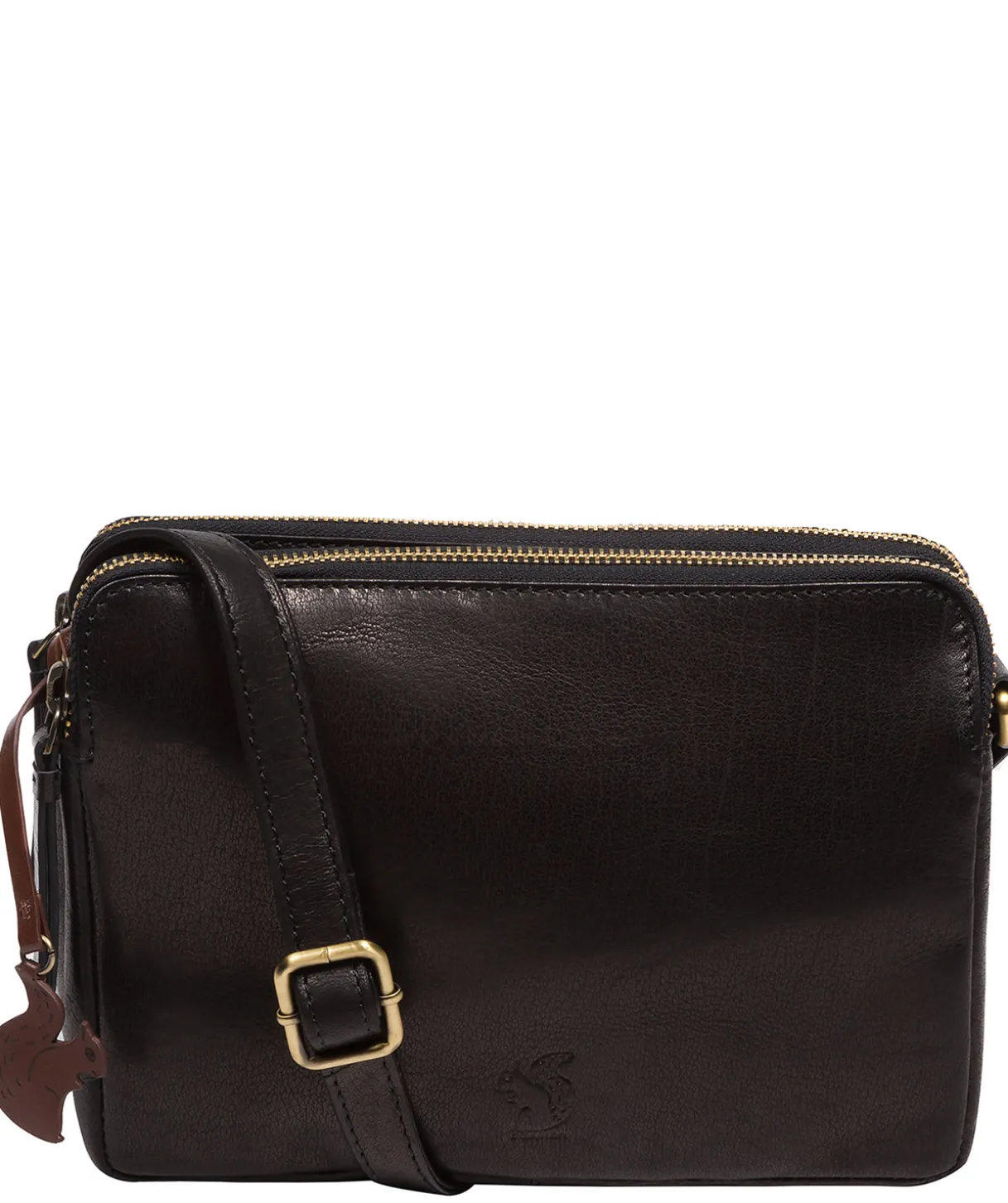 Ember' Black Leather Cross Body Bag