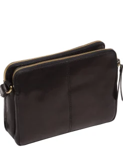 Ember' Black Leather Cross Body Bag