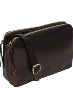 Ember' Black Leather Cross Body Bag
