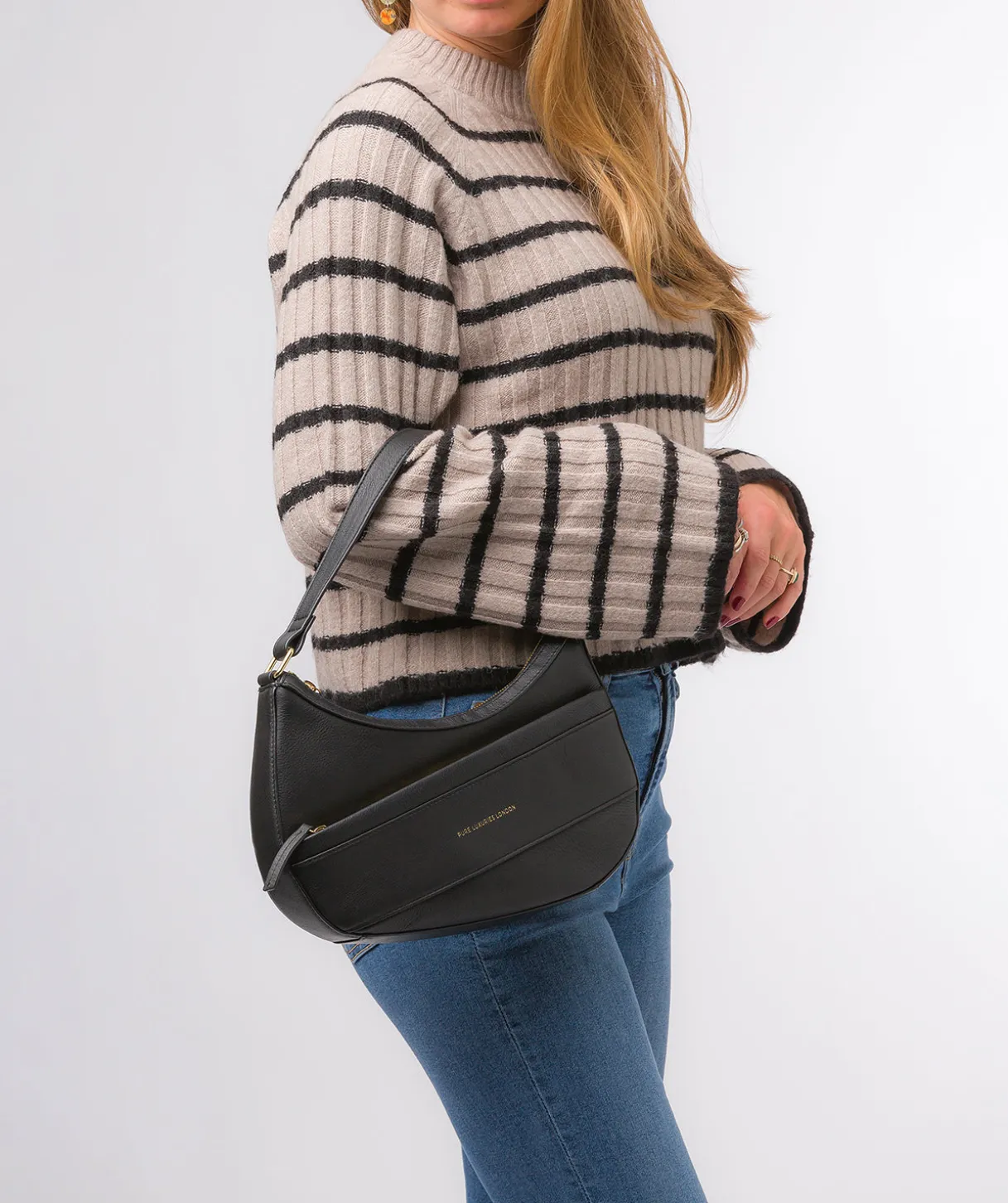 Emma' Black Nappa Leather Grab Bag