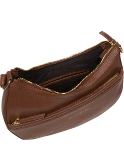 Emma' Dark Tan Nappa Leather Grab Bag
