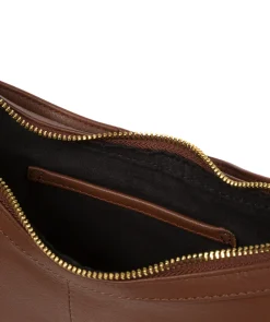Emma' Dark Tan Nappa Leather Grab Bag