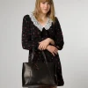 Enola' Black Leather Tote Bag