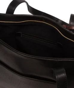 Enola' Black Leather Tote Bag