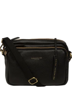 Eris' Black Leather Cross Body Bag