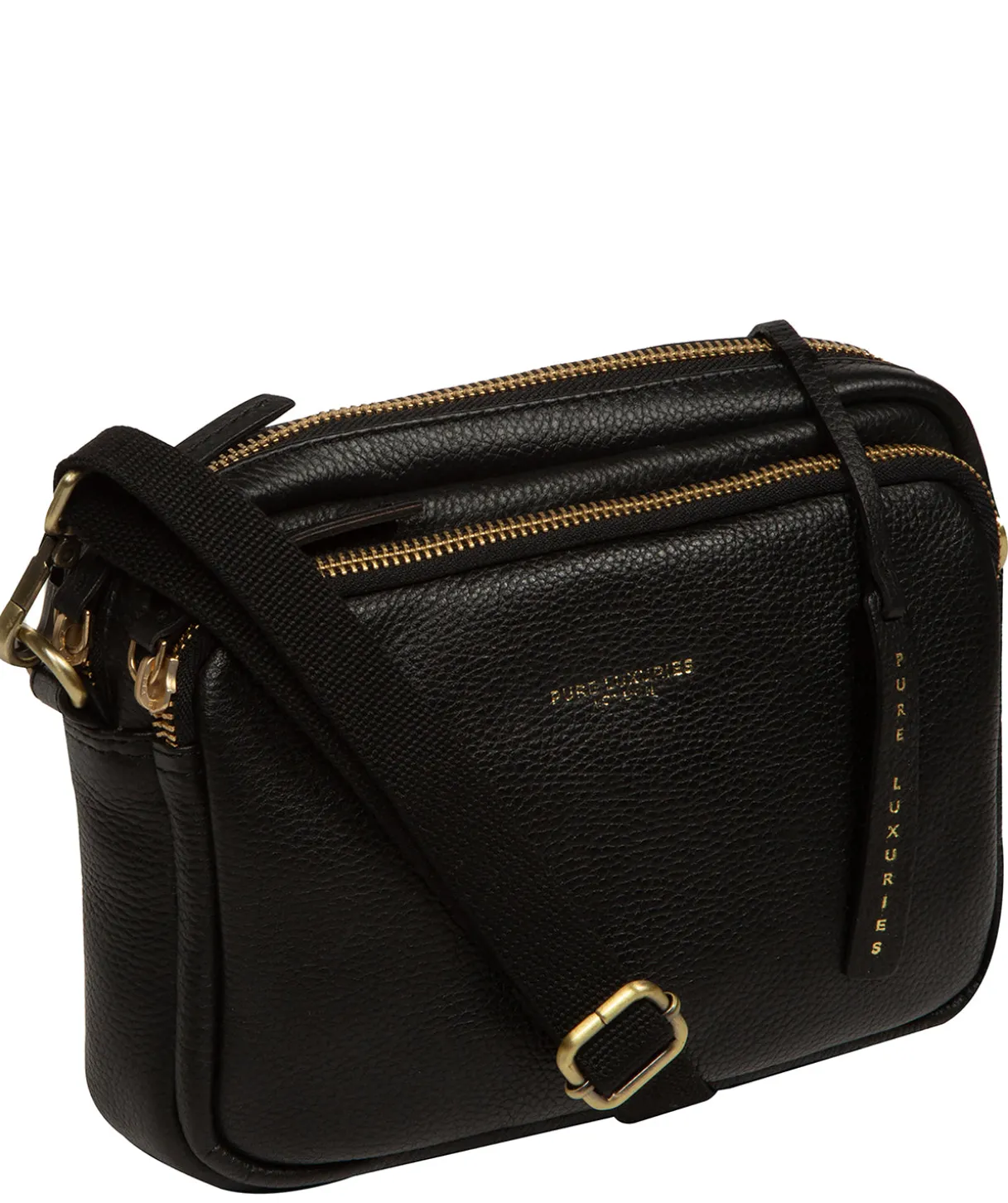 Eris' Black Leather Cross Body Bag