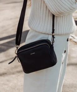 Eris' Black Leather Cross Body Bag