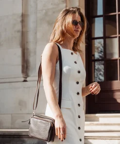 Eris' Espresso Leather Cross Body Bag