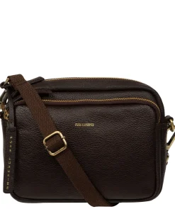 Eris' Espresso Leather Cross Body Bag