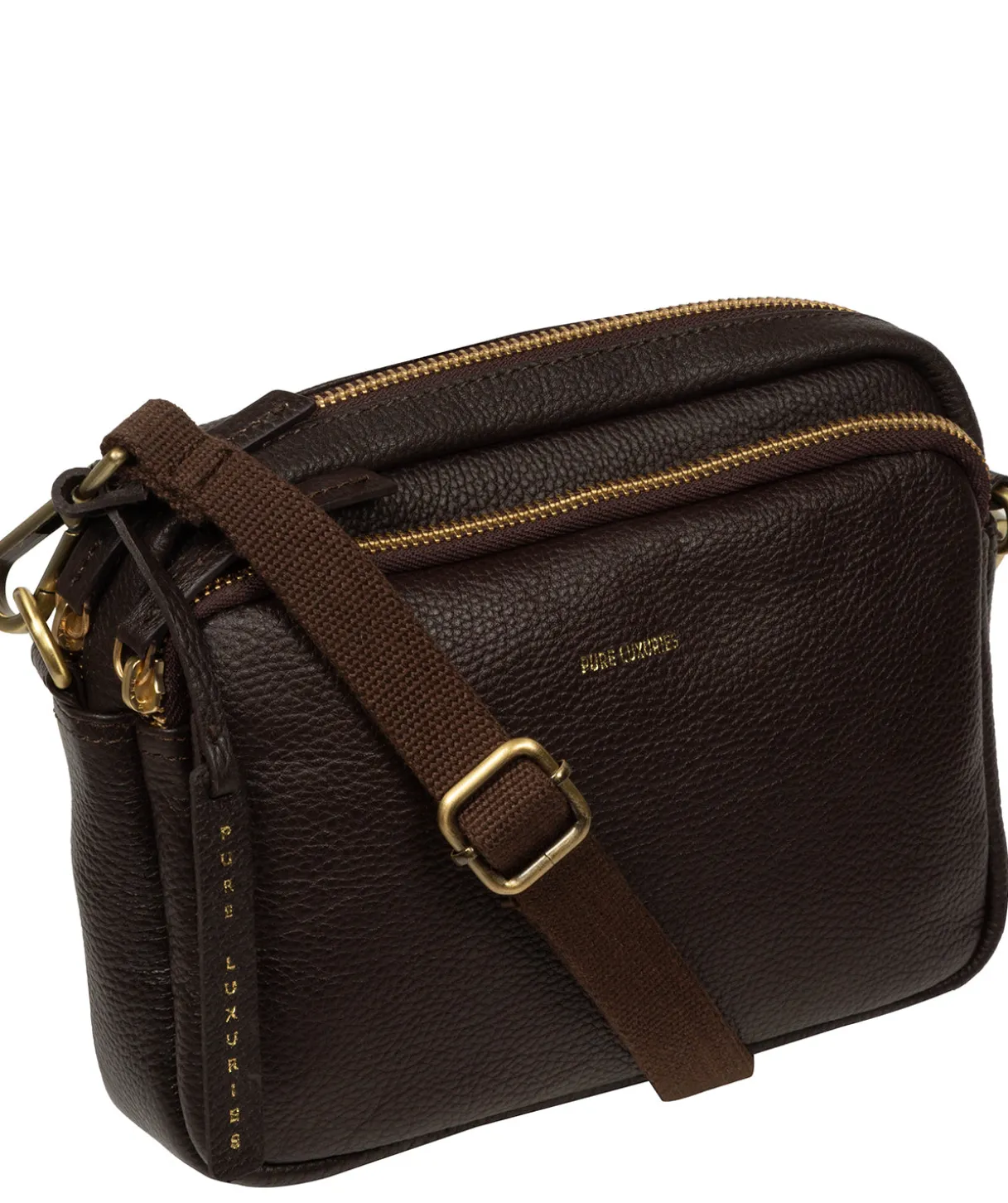 Eris' Espresso Leather Cross Body Bag