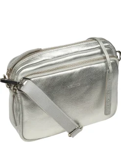 Eris' Metallic Silver Leather Cross Body Bag