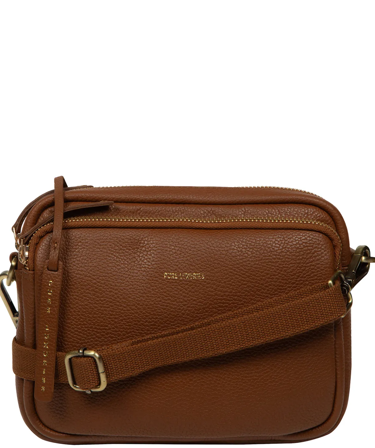 Eris' Rich Tan Leather Cross Body Bag