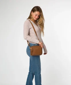 Eris' Rich Tan Leather Cross Body Bag
