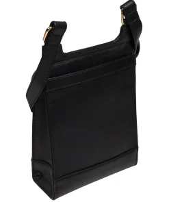 Erma' Black Leather Cross Body Bag