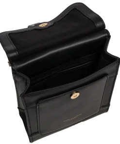 Erma' Black Leather Cross Body Bag