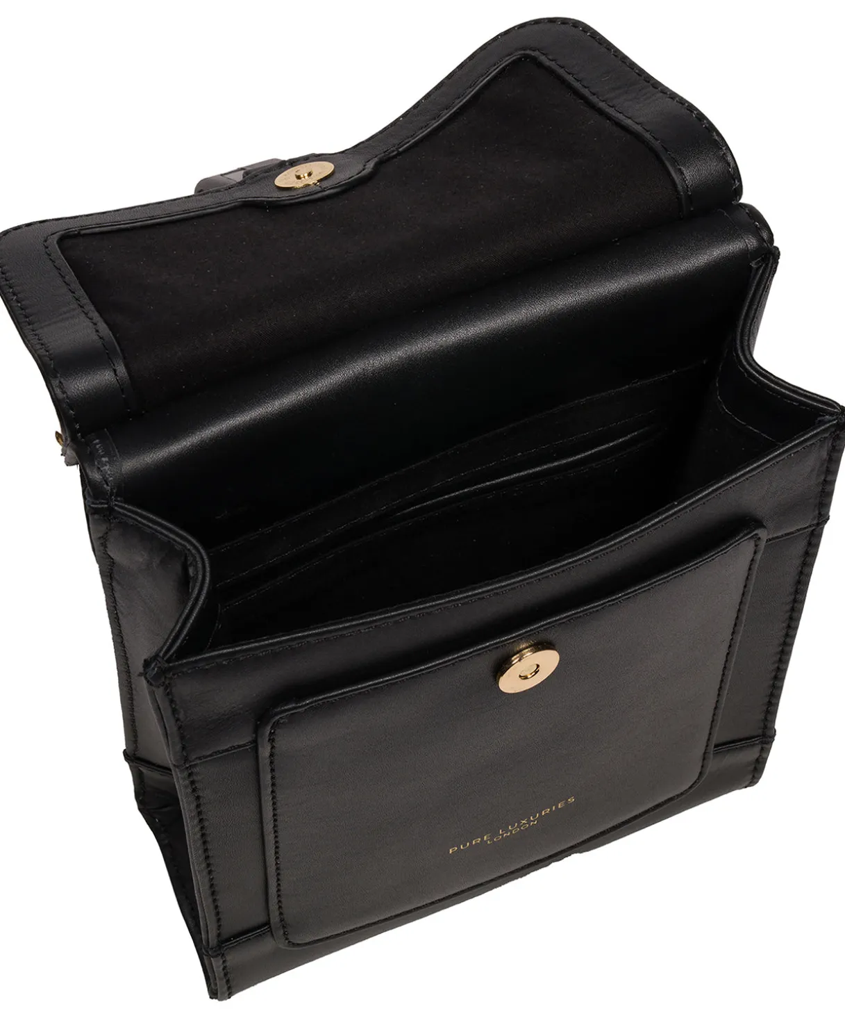 Erma' Black Leather Cross Body Bag