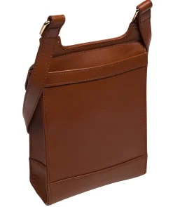 Erma' Caramel Leather Cross Body Bag