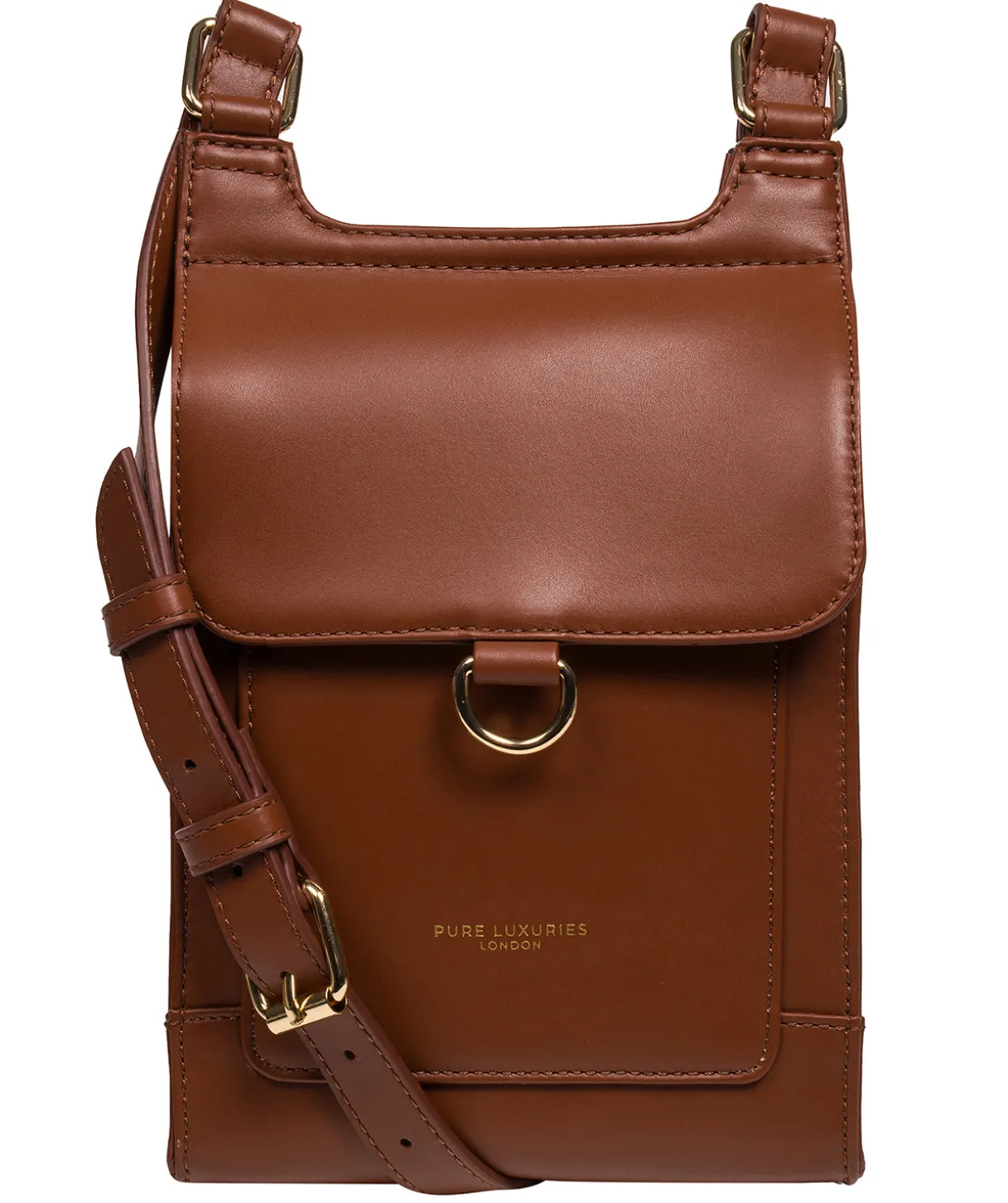 Erma' Caramel Leather Cross Body Bag