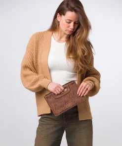 Esher' Animal Print Leather Clutch Bag