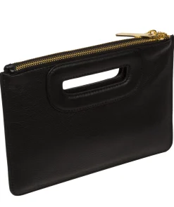 Esher' Black Leather Clutch Bag