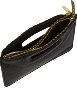 Esher' Black Leather Clutch Bag