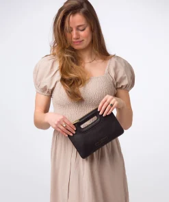 Esher' Black Leather Clutch Bag