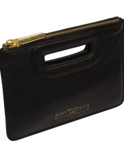 Esher' Black Leather Clutch Bag